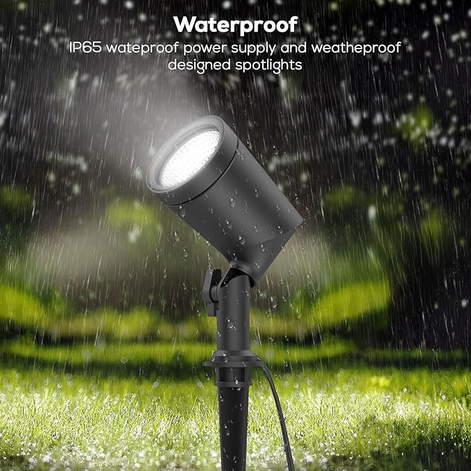 ZYAN Smart RGB Color Changing Outdoor Landscape Spot Lights, APP Control and Remote Control, Alexa Compatible, Music Sync, Timer, IP65 Waterproof for Garden Yard Pathway, 8 Pack