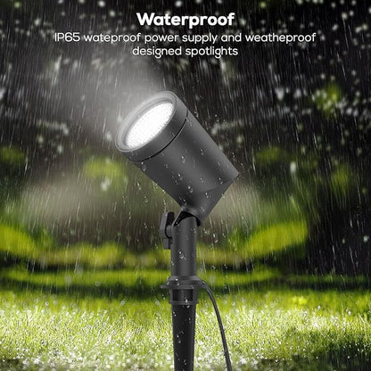 ZYAN Smart RGB Color Changing Outdoor Landscape Spot Lights, APP Control and Remote Control, Alexa Compatible, Music Sync, Timer, IP65 Waterproof for Garden Yard Pathway, 8 Pack