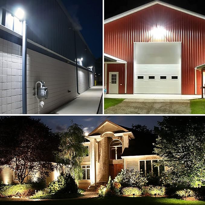 100W Outdoor LED Flood Light with Plate, 5000K Daylight 13000LM 120V, UL Waterproof LED Security Flood Lighting for Wall Wash/Sign/Flagpole/Tree/Yards/Advertising Boards