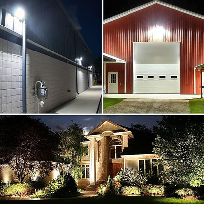 100W Outdoor LED Flood Light with Plate, 5000K Daylight 13000LM 120V, UL Waterproof LED Security Flood Lighting for Wall Wash/Sign/Flagpole/Tree/Yards/Advertising Boards