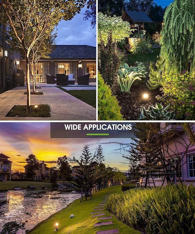L LOHAS LED 5W Low Voltage Landscape Lighting, 12V 24V Outdoor Spot Lights with Connectors, IP66 Waterproof 3000K Warm White Plug in Spotlights for Yard, Garden, Pathway, House (6 Pack)