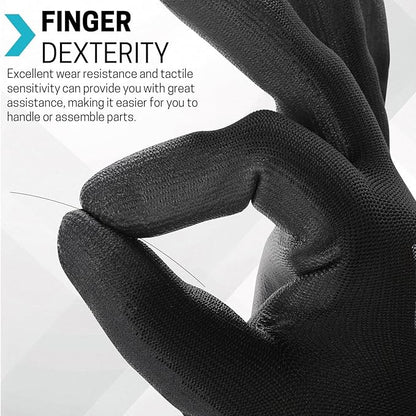 Safety Work Gloves-16/32 Pairs, Micro Foam Nitrile Coated Glove,Seamless Knit Nylon Gloves for Men Women（S-XL