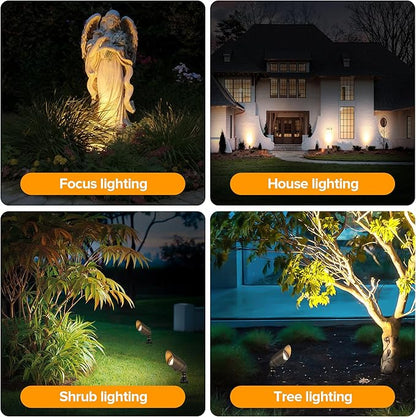 LUTEC Solid Brass Low Voltage Landscape Lighting, 12V Heavy Duty Waterproof Landscape Spotlights, Adjustable Bronze Uplights Outdoor Fixtures for Garden Yard Pathway Tree Without Bulb, 6 Pack