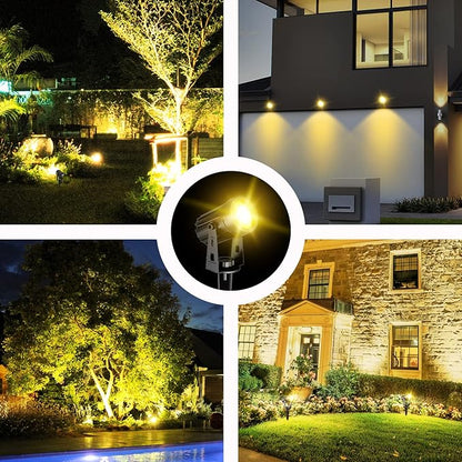 T-SUN Solar Spotlights, 4-in-1 Solar Landscape Spot Lights Outdoor Waterproof Auto ON/Off 5W Separate Solar Panel LED Lights, Solar Lights for Garden, Yard, Driveway, Pool Area(Warm White-3000K)