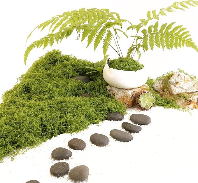 Green Moss Crafts, Artificial Grass Forest Potted Plants, DIY Craft Decoration for Wedding Christmas Party Decoration, Garden Flower Pots Home Decoration Indoor Planting (5.29 Ounces)
