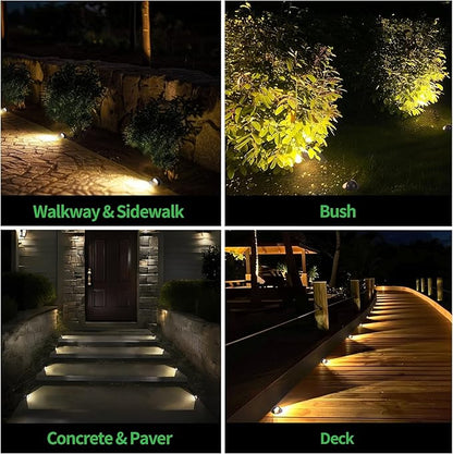 Low Voltage Well Lights LED, 5 Colors Temp (1800K-5000K) 12V in-Grade Landscape Lights, Outdoor IP67 Waterproof, 4" Wired Directional Aluminum ORB for Path Yard 6W 420LM 10 Pack