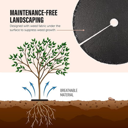 Rubberific 36" Recycled Rubber Mulch Tree Ring Easy Install Looks Like Real Mulch 5 Pack - Brown