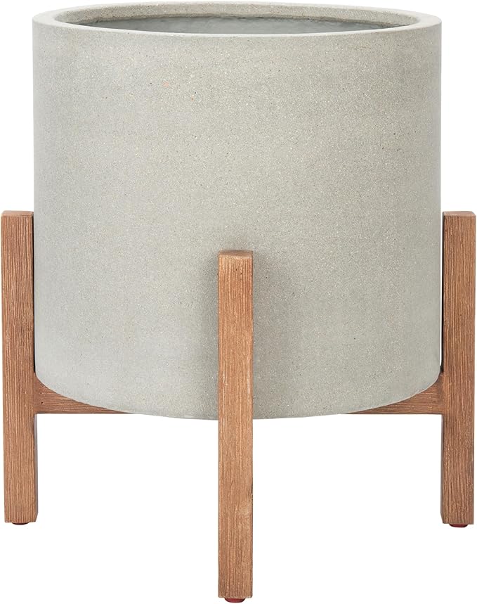 SAFAVIEH Outdoor Collection Jesper Natural/Light Grey Concrete Planter