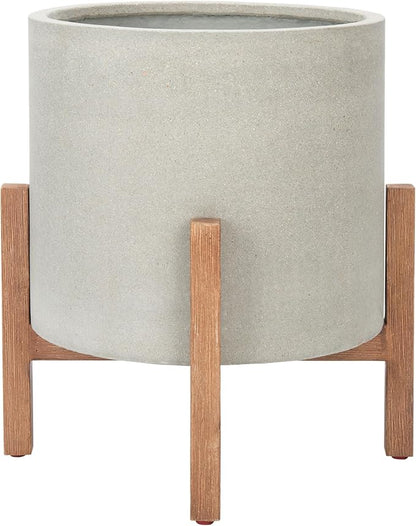 SAFAVIEH Outdoor Collection Jesper Natural/Light Grey Concrete Planter