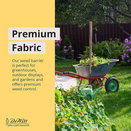 Dewitt 5-Pack Sunbelt Weed Barrier Fabric 3.2 oz, 6 x 300 Feet – Heavy-Duty Ground Cover Mat for Greenhouse Floors, Garden Rows, Raised Beds, Yard Gardening, and Outdoor Landscape Protection