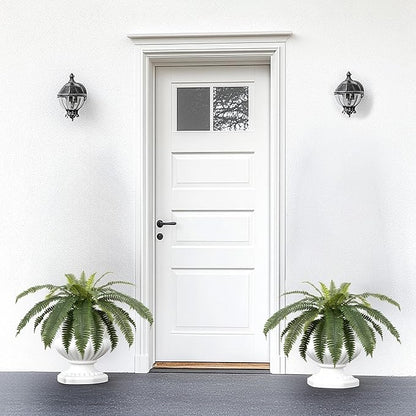 bellacat 39in UV Resistant Artificial Ferns for Outdoors Large, Realistic Fake Boston Fern with Full Multiple Silk Fronds, Faux Boston Fern for Porch Outdoors, Garden or Hanging, 2 Pack