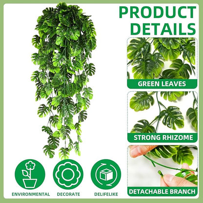 8 Pack Artificial Hanging Plants Fake Greenery Plants Fake lvy Vine for Home Wall Garden Indoor Outdoor Decoration (31'' Faux Boston Ferns,Palm Leaves)