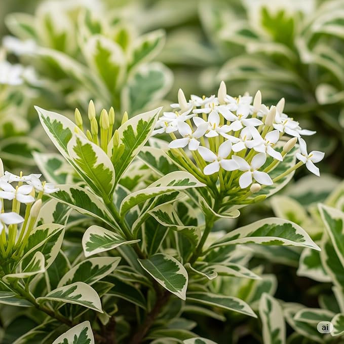 3 Live Ixora Plants, 5-7 Inc, White Ixora Live Plant, Tropical Shrub Plant for Gardening