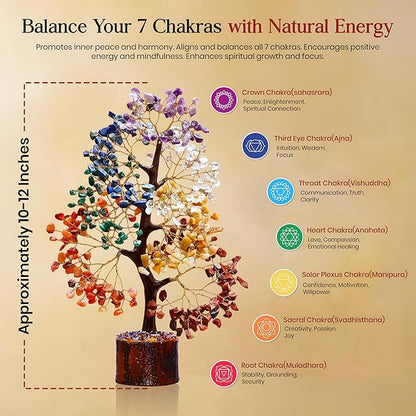 7 Chakra Tree, Crystal Tree of Life, Feng Shui Trees, Positive Energy, Meditation Gift, Crystals and Stones, Spiritual Items, Home Office Decor