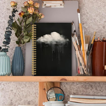 XPH Gothic Cloud Spiral Notebook, Dark Academia Journaling Notebooks for Women, Goth Moody Aesthetic Hardcover Journals for Writing 160 Pages 5.5 x 8.3 Inch, Gothic Office Supplies
