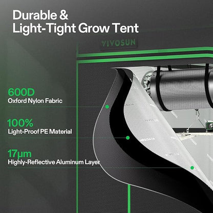 VIVOSUN Grow Tent Kit, 4 × 2ft 2-Plant System, WiFi-Controlled Grow System with Full Spectrum LED Grow Light, Automatic Ventilation, GrowHub Outlet A22 with Temperature and Humidity Sensor
