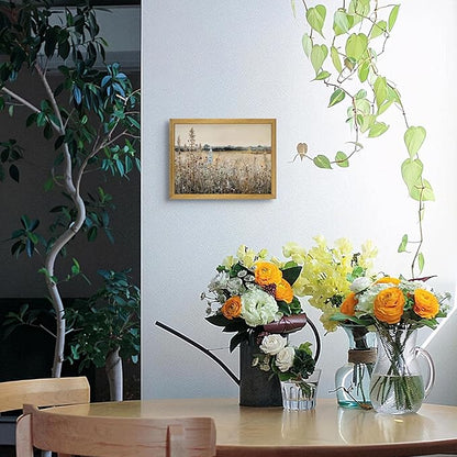 Framed Canvas Wall Art Vintage Wall Decor Landscape Nature Country Wildflower Paintings Bathroom Decor Oil Pictures Modern Farmhouse Cottagecore Print Poster French Country Vintage Painting 8x10 Inch