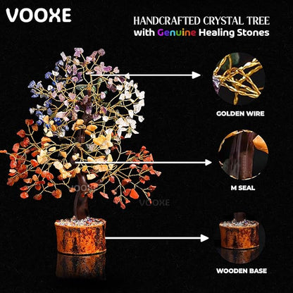 Crystal Tree of Life Seven Chakra, Crystal Healing Stone for Home Office & Decor FENG Shui Money Tree Positive Energy Gifts for Women, MOM,Wife Birthday