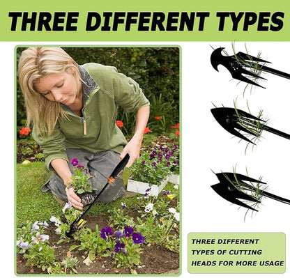 3 pcs Weed Puller Tool Garden Weed Pulling Tool, 2025 New Garden Weed Puller Tools Hand Weeder Tool with Rubber Handle, 4 Teethes Dual Purpose Manual Weeders Tool Weed Pulling Tool for Garden