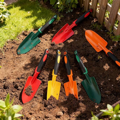12 Pcs Garden Shovel Aluminum Alloy Heavy Duty Trowel Small Digging Shovels Metal Hand Trowel Spade with Soft Handle for Garden Lawn Yard Planting Tool (Wide Shovel,Multicolor)