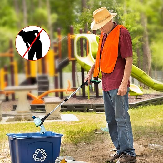 6-Piece Heavy-Duty Trash Collection Tool - 32-Inch Lightweight Telescopic Grabber Ergonomic Handle, Non-Slip Grip | Multi-Purpose Mobility Aid for Seniors