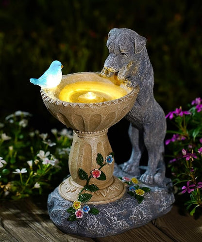 Nacome Solar Dog Garden Decor: Outdoor Statues Ornaments for Outside Decorations Yard Art Lawn Porch Patio Balcony - Birthday Choice for Mom Grandma Women Lover