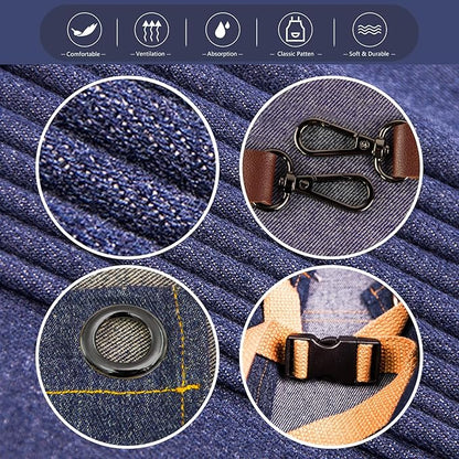 10 Pack Kitchen Aprons, Work Apron, Canvas, Multiple Pockets, Gardening, Painting, BBQ, Artist, Carpenter, Sizes M to XXL, Denim
