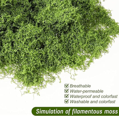 Fake Moss for Potted Plants, Artificial Green Moss Decor for DIY Table Centerpieces, Gardening, Floral Wedding Decoration, Preserved Moss for Crafts (Green-5.3oz)