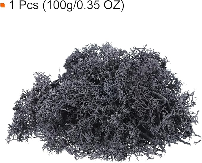 MECCANIXITY 3.5 OZ Moss Fake Craft Moss Artificial Moss Natural Preserved Moss for Craft Arts Floral DIY Project Wall Wedding Garden Patio Table Terrariums Decoration(Grey)