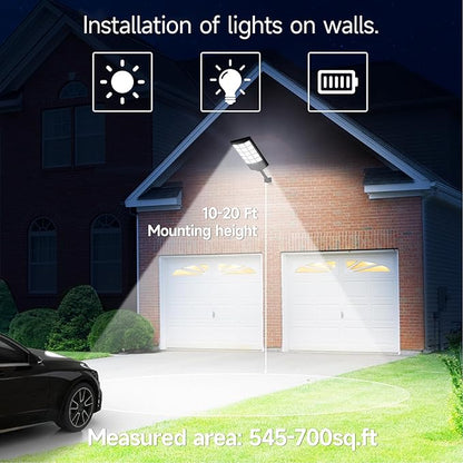 Solar Lights Outdoor Waterproof, 6500K Dusk to Dawn Solar Street Light Motion Sensor with Remote, LED Security Flood Light for Outside Garden Yard Path, Oudoor Parking Lot Lights, 4PACK