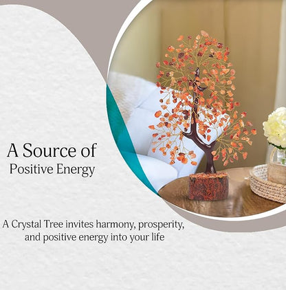 YATSKIA Carnelian Crystal Tree of Life - Red Home Decor - Hippie Decor - Gemstone Tree - Good Luck Gift for Women
