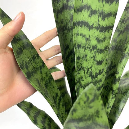 Ollain Artificial Plant 23.6" Fake Snake Plant Faux Plants Green Fake Succulent Potted for Bathroom Shelf Decor Desk Plant Home Office Decor