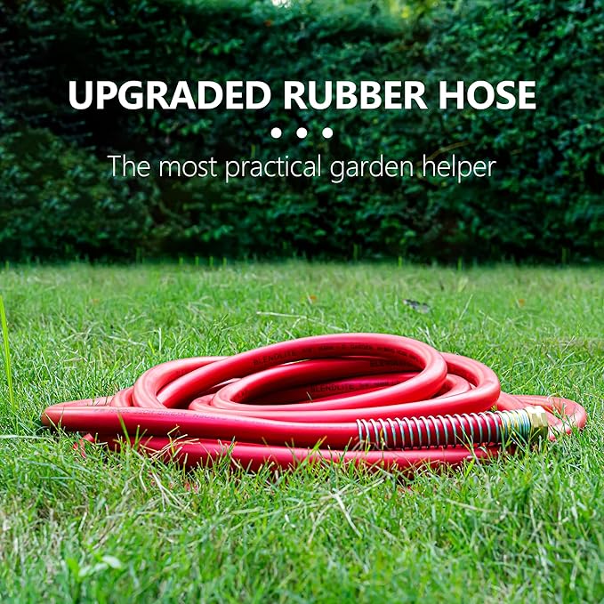 5/8" Garden Hose 100ft, -40℉ To 190℉ Hot/Cold, Heavy Duty,Flexible, 300psi Working, 1000psi Burst, 3/4" Brass Fittings with Hose Protector Coil Spring for Outdoor,Yard, Farm