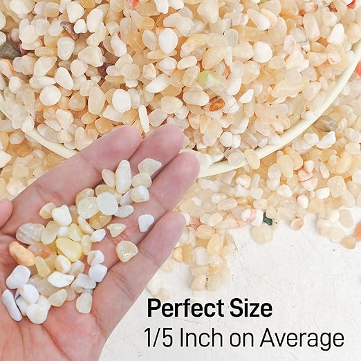 18lb Aquarium Gravel for Plants,1/5 Inch Natural Decorative River Rocks for Succulent and Cactus Landscaping, Natural Small Rocks for Fish Tanks, Vases & Terrariums
