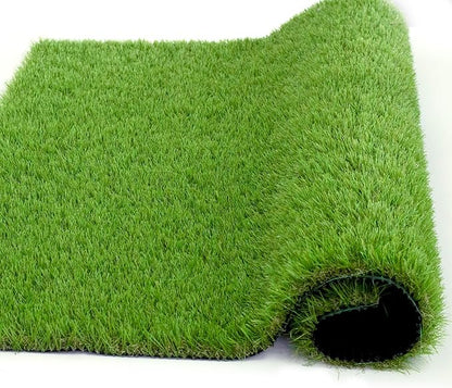Artificial Grass Rug Outdoor Indoor 2FTX7FT Fake Grass Carpet Green Synthetic Grass Pet Turf Realistic Faux Grass Rug with Drain Holes for Garden Lawn Landscape Balcony Home Decor Patio