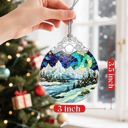 Mountain Landscape Christmas Ornaments: Christmas Tree Ornaments, Holiday Decor for Mountaineer, Stocking Stuffers, Gift Ideas, Xmas Gifts & Gifts for Nature Lover