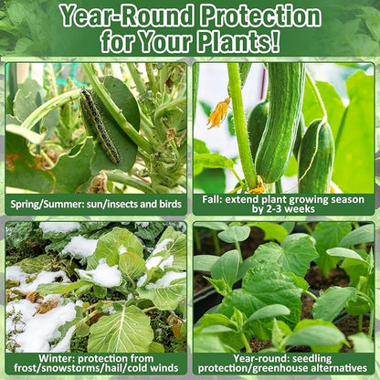 10×50 ft Plant Covers Freeze Protection- 1.4 oz/yd² Frost Cloths Blankets for Outdoor Plants, Reusable Floating Row Cover Plant Freeze Protection for Winter Garden Vegetables Raised Bed, White