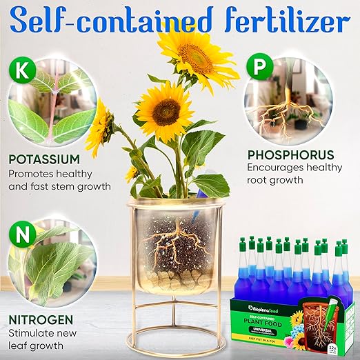 All-Purpose Liquid Plant Food Fertilizer | Easy Use No-Mix Spikes for Indoor House Plants & Outdoor Flowers | Bloom Booster Nutrient Solution for Vibrant Growth & Strong Roots | Made in The USA