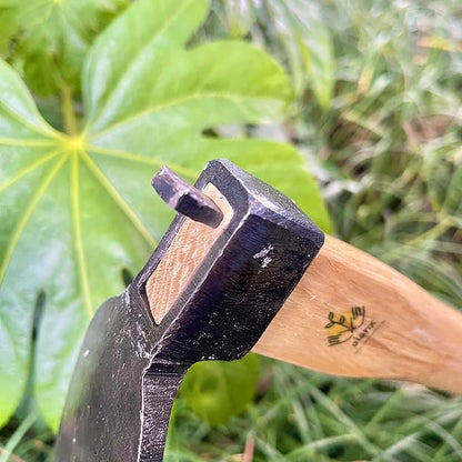14 Inch Heavy Duty Curved Hoe, Without Welding, Gardening Tool, Oak Handle, for Digging, Weeding, and Planting