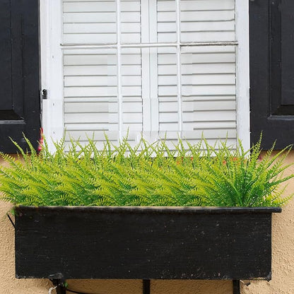 80 Pcs Artificial Fake Boston Fern Plants Bushes Faux Plants Shrubs Greenery UV Resistant for House Office Garden Indoor Outdoor Décor