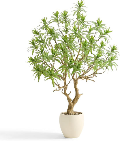 7FT Large Luxury Artificial Dracaena Reflexa Tree with Pot, Extra Lush Stereoscopic Shape, 5 Minutes Easy Set-up, Tall Indoor Fake Plant, Realistic Trunks & Leaves for Home, Office Décor