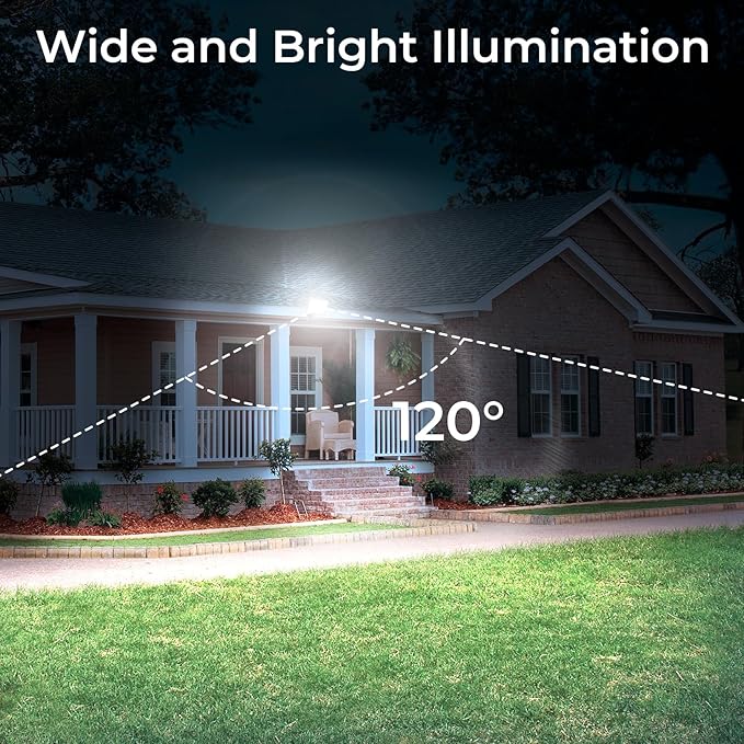 CINOTON 120W LED Flood Lights Outdoor, IP65 Waterproof Exterior Security Wall Lights with 180°Knuckle, 16800LM 120V Outside Aluminum Lighting Fixture for Courtyard Barn Garage 5000K 4 Pack, UL Listed