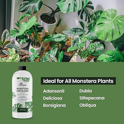 16oz Monstera Plant Food - Makes 96 Gallons of Monstera Fertilizer, Liquid Indoor Plant Fertilizer for Obliqua, Deliciosa and More, 6-2-4 NPK Ratio for Houseplants’ Healthy Growth & Glossy Leaves