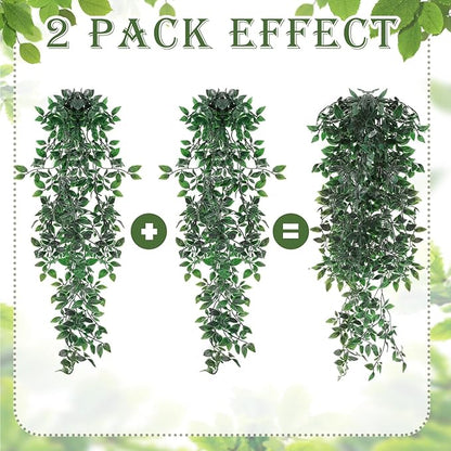 8 Pcs Artificial Hanging Plants Fake Hanging Ferns Plastic Faux Plants for Wall Room Garden Garland Indoor Outdoor Decor No Basket (Eucalyptus,Mandala Vine)