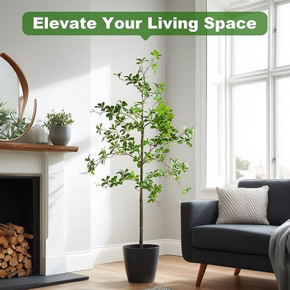 5FT Artificial Black Olive Tree Artificial Olive Plants, Tall Faux Olive Tree Faux Silk Plant Fake Plant Ultra-Realistic Silk Leaves & Natural Trunk Indoor Outdoor Use