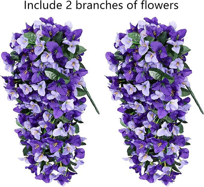 Faux Bougainvillea Artificial Flowers Plants for Outdoor Outside Spring Decoration, 2pcs Fake Silk Long Trailing Vines UV Resistant Realistic for Front Door Porch Planter Urn Patio Balcony Yard, Mix