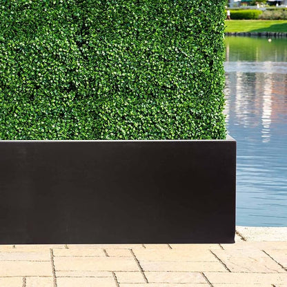 NatraHedge 15" Hampton Wooden Planter Box Indoor and Outdoor Use for Patio Garden (44" x 15" x 15") (Black- Aluminum)