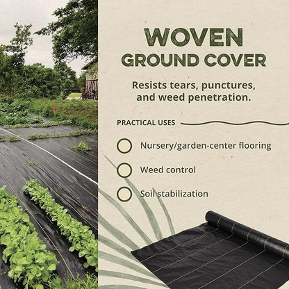Dewitt 8-Pack Sunbelt Weed Barrier Fabric 3.2 oz, 4 x 300 Feet – Heavy-Duty Ground Cover Mat for Greenhouse Floors, Garden Rows, Raised Beds, Yard Gardening, and Outdoor Landscape Protection
