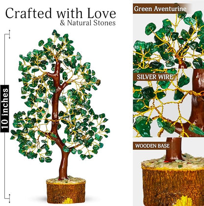 Green Aventurine Crystal Tree, Gemstones and Crystals, Crystal Tree for Positive Energy, Spiritual Gifts, Home Office Decor