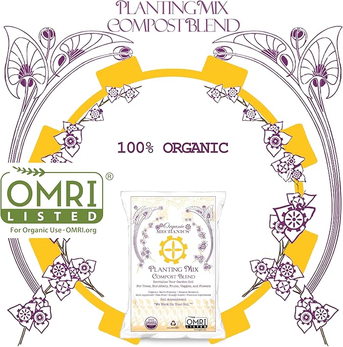 Organic Mechanics Planting Mix Compost Blend, 2 Cu Ft - Revitalizes Garden Soil with Compost, Pine Bark, Coconut Coir, and Worm Castings for Raised Beds, Gardens & More - Peat-Free & Eco-Friendly